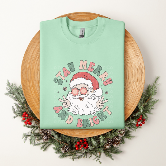 Stay Merry And Bright Groovy Santa DTF Transfer