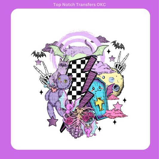 Gothic Halloween Collage DTF Transfer