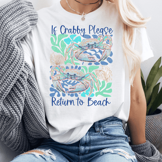 If Crabby Please Return To Beach DTF Transfer