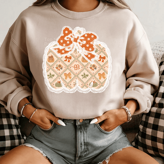 RTS Lace Outlined Pumpkin Adult DTF Transfer
