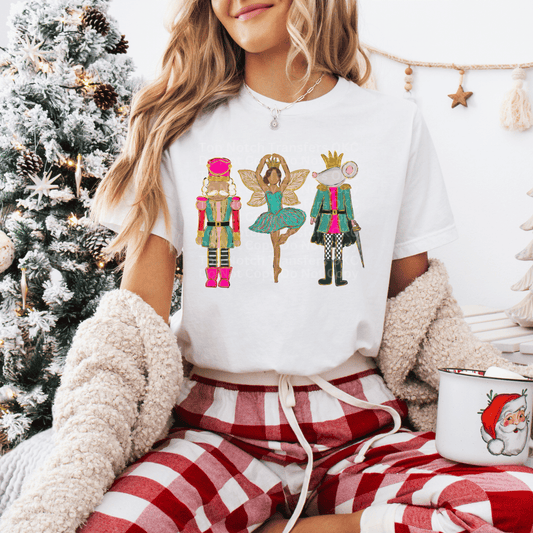 Nutcracker w/White Hair, Ballerina & Mouse (Dark) DTF Transfer
