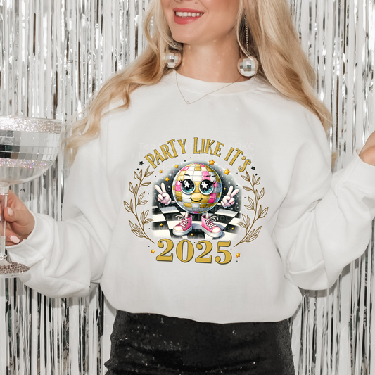 Part Like It's 2025 Cute Disco Ball DTF Transfer