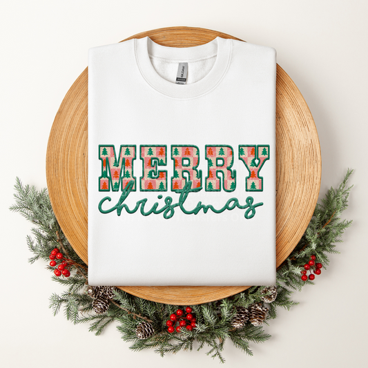 Merry Christmas Plaid Green DTF Transfer