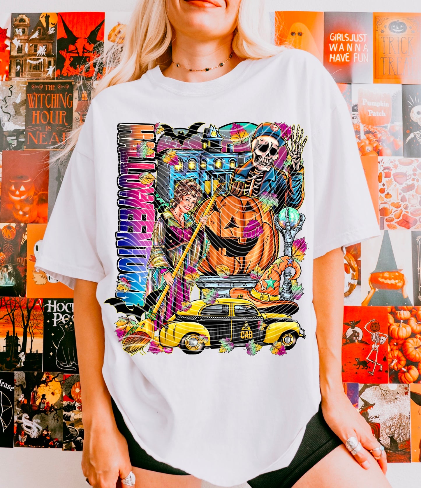 Halloween_Town *Optional long sleeve design* DTF Transfer