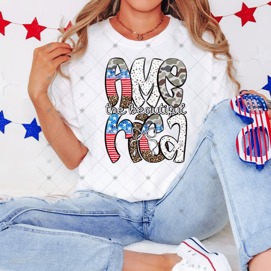 America The Beautiful DTF Transfers
