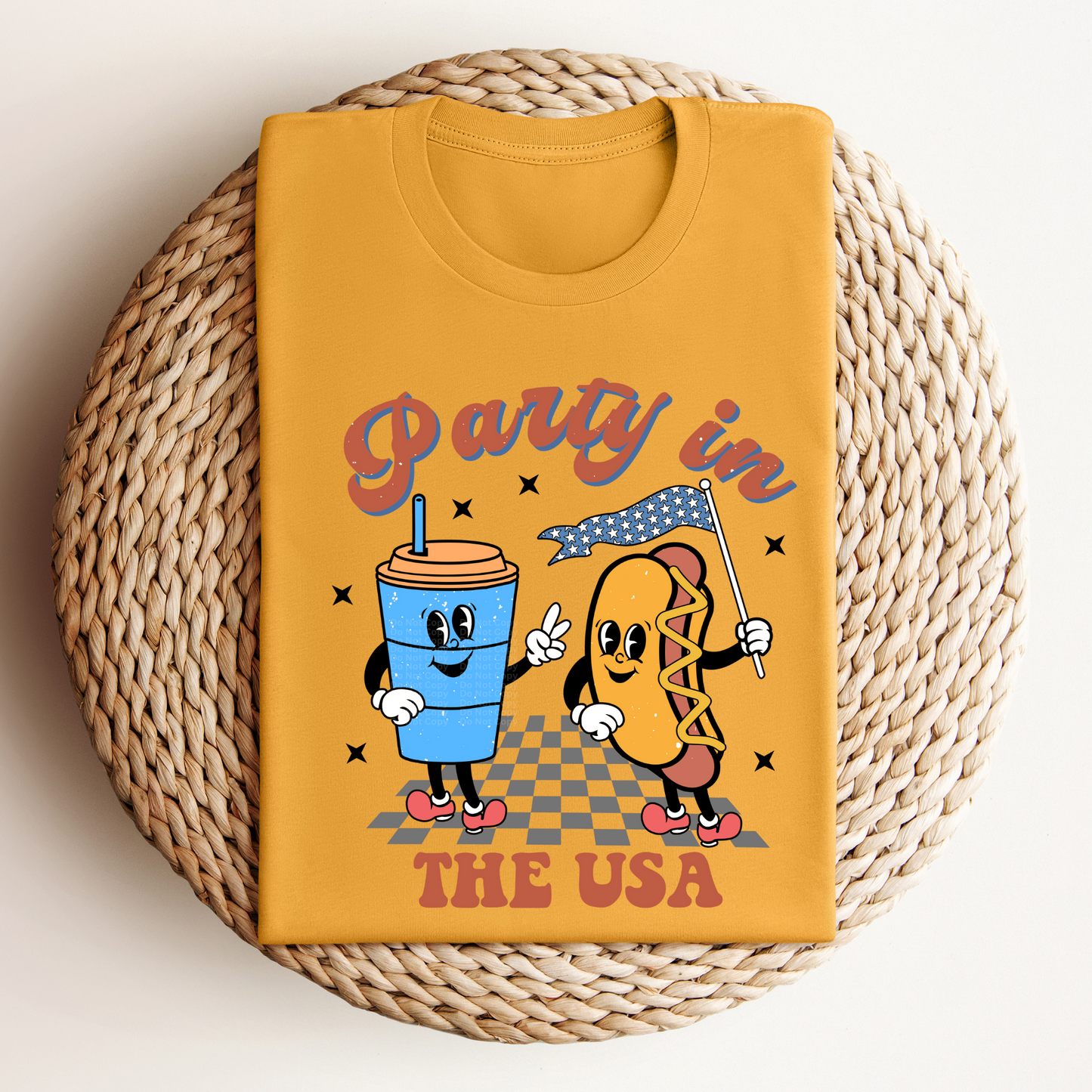 Party in the USA - Cup & Hotdog DTF Transfer