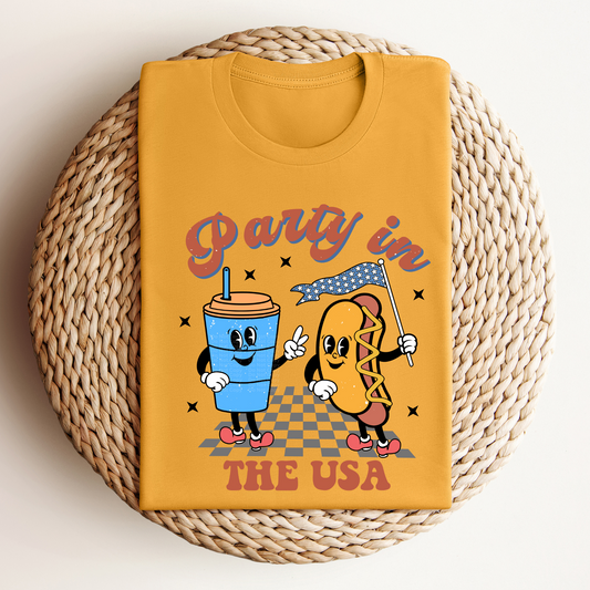 Party in the USA - Cup & Hotdog DTF Transfer