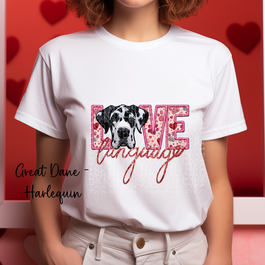 Love Language - Great Dane Harlequin DTF Transfer