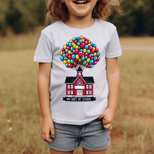 100 Days of School, School with Balloons DTF Transfer