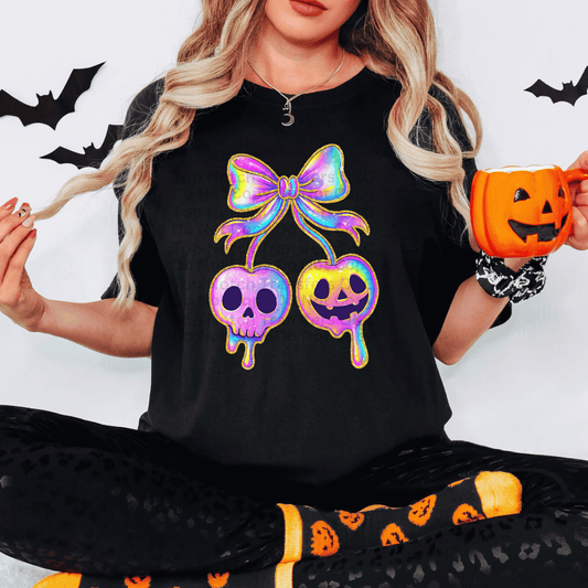 Iridescent Halloween Cherries DTF Transfer