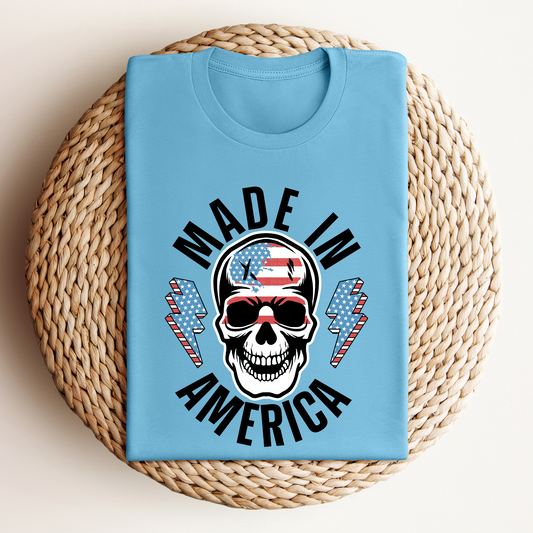 Made in America Skull & Bolts DTF Transfer