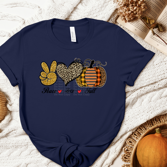 Peace Love Fall - Gold Peace DTF Transfer