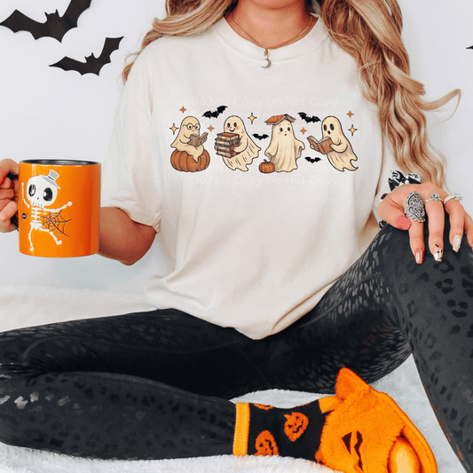 Cute Ghosts w/ Books DTF Transfer