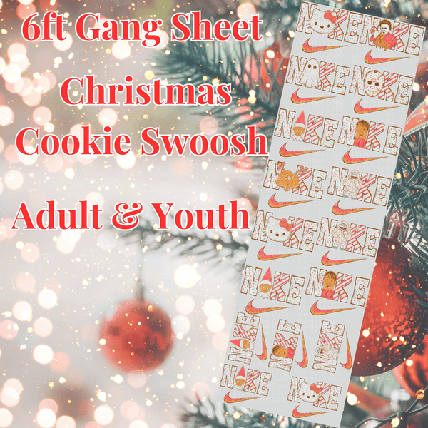 6ft Christmas Cookie Swoosh Gang Sheet