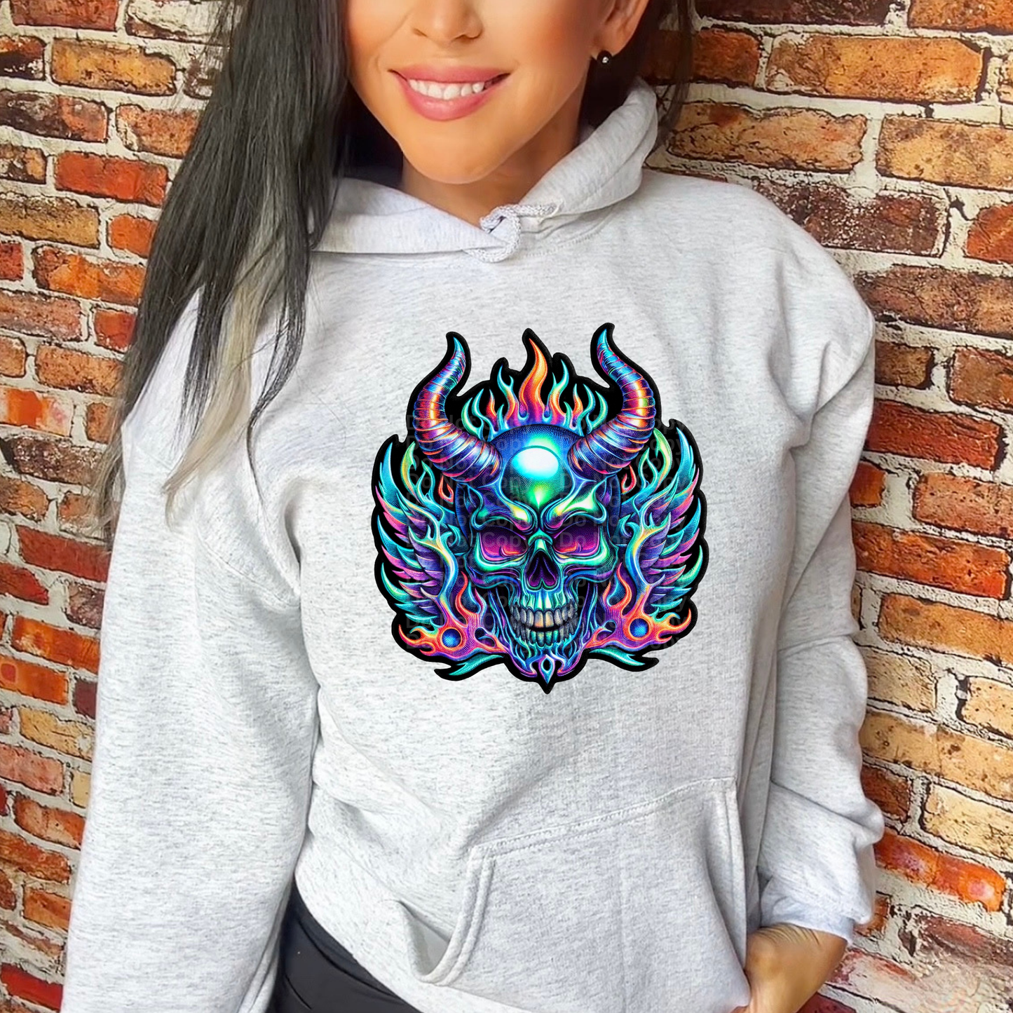 Skull with Horns DTF Transfer