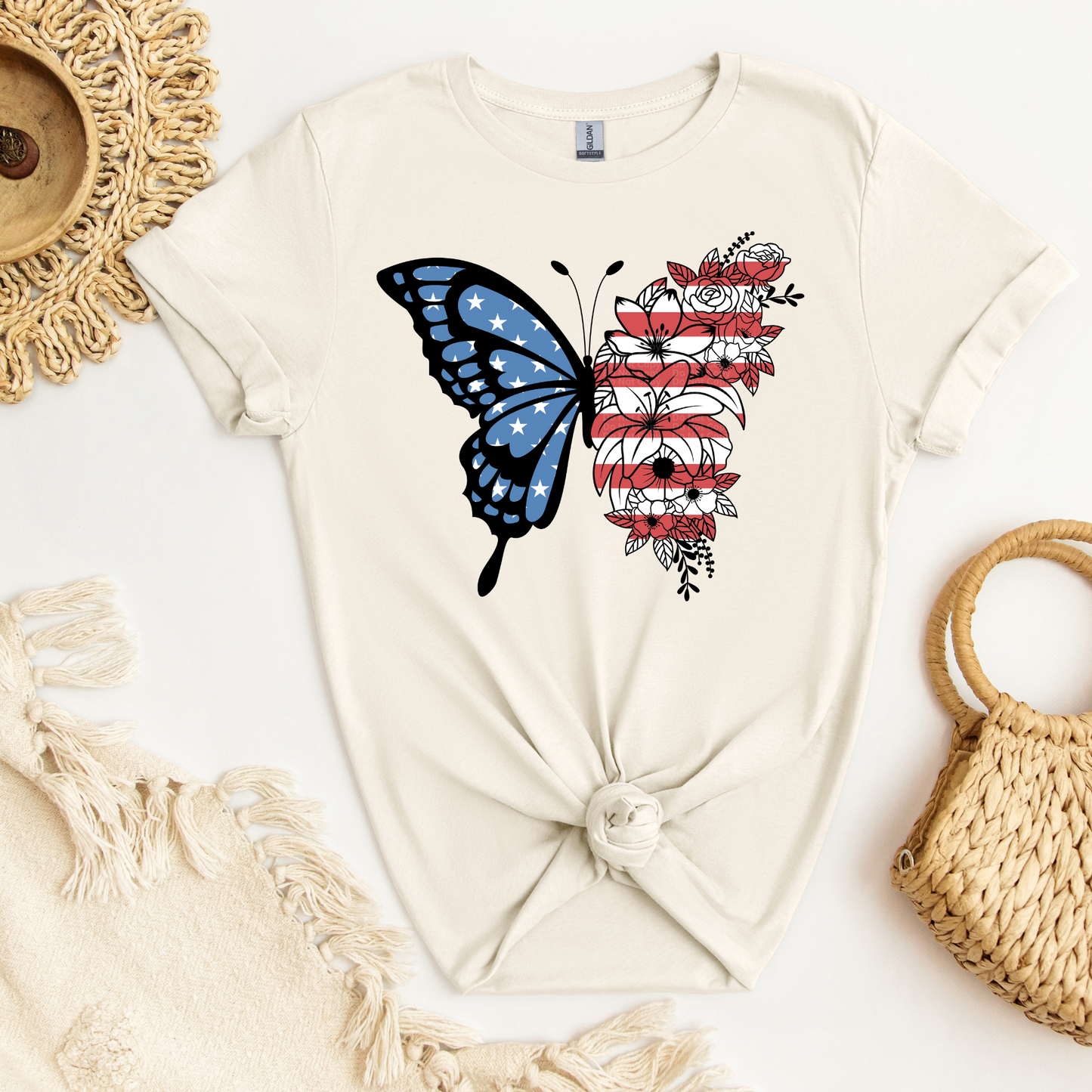 Patriotic Butterfly DTF Transfer