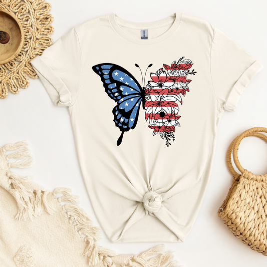 Patriotic Butterfly DTF Transfer