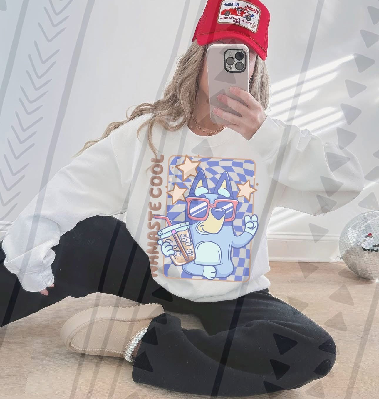 Namaste Cool Blue Dog DTF Transfer