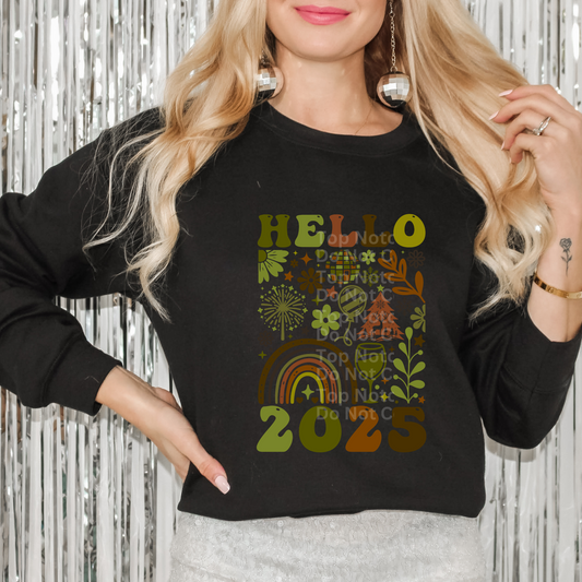 Hello 2025 Boho DTF Transfer