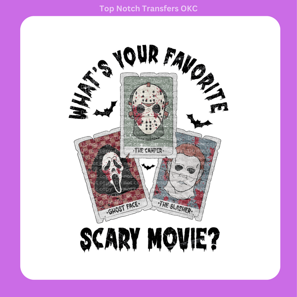 Scary Movie Halloween DTF Transfer