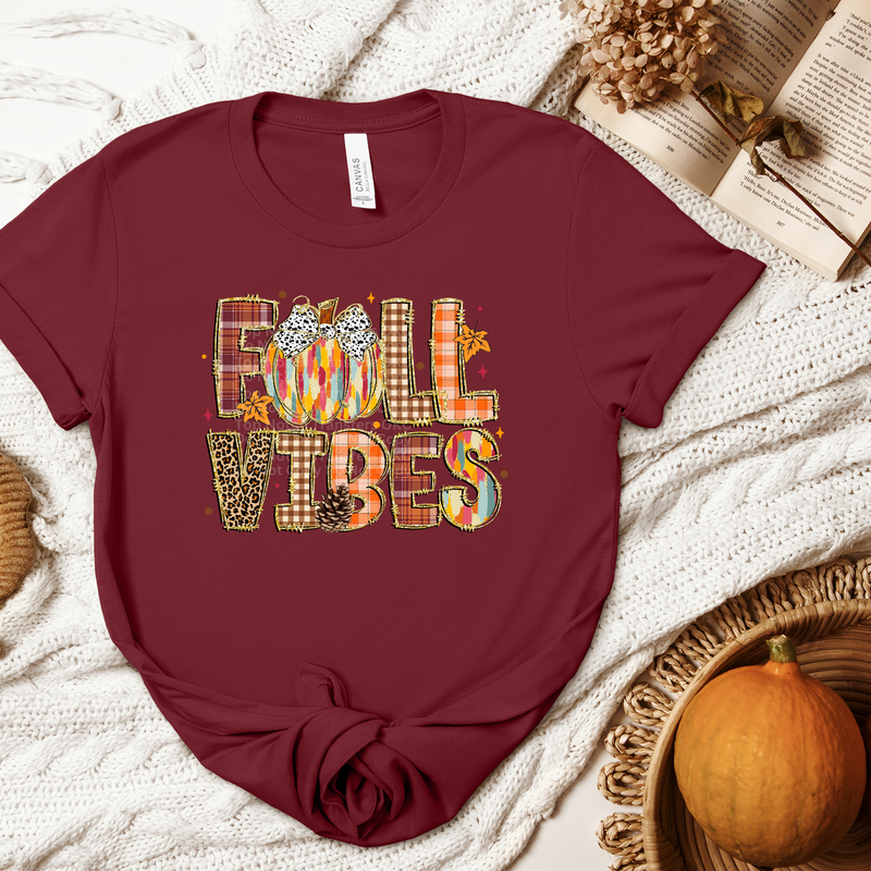 Fall Vibes Pumpkin w/Bow DTF Transfer