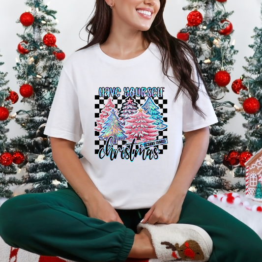 Have Yourself a Merry Little Christmas Checkered DTF Transfer