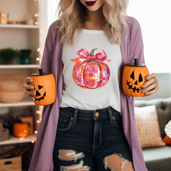 Pink Disco Pumpkin DTF Transfer