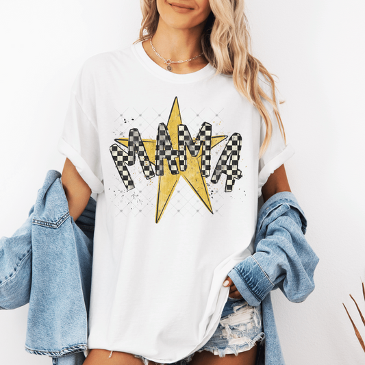 Mama Checkered Star DTF Transfer