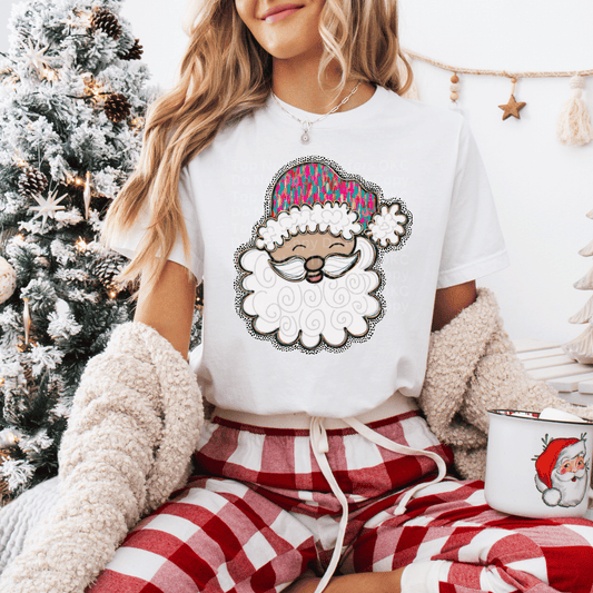 Jolly Santa - Colorful Hat DTF Transfer