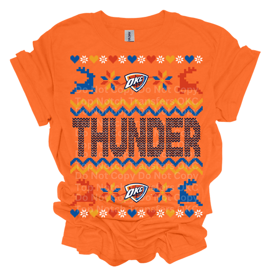 Thunder Christmas Sweater Design DTF Transfer