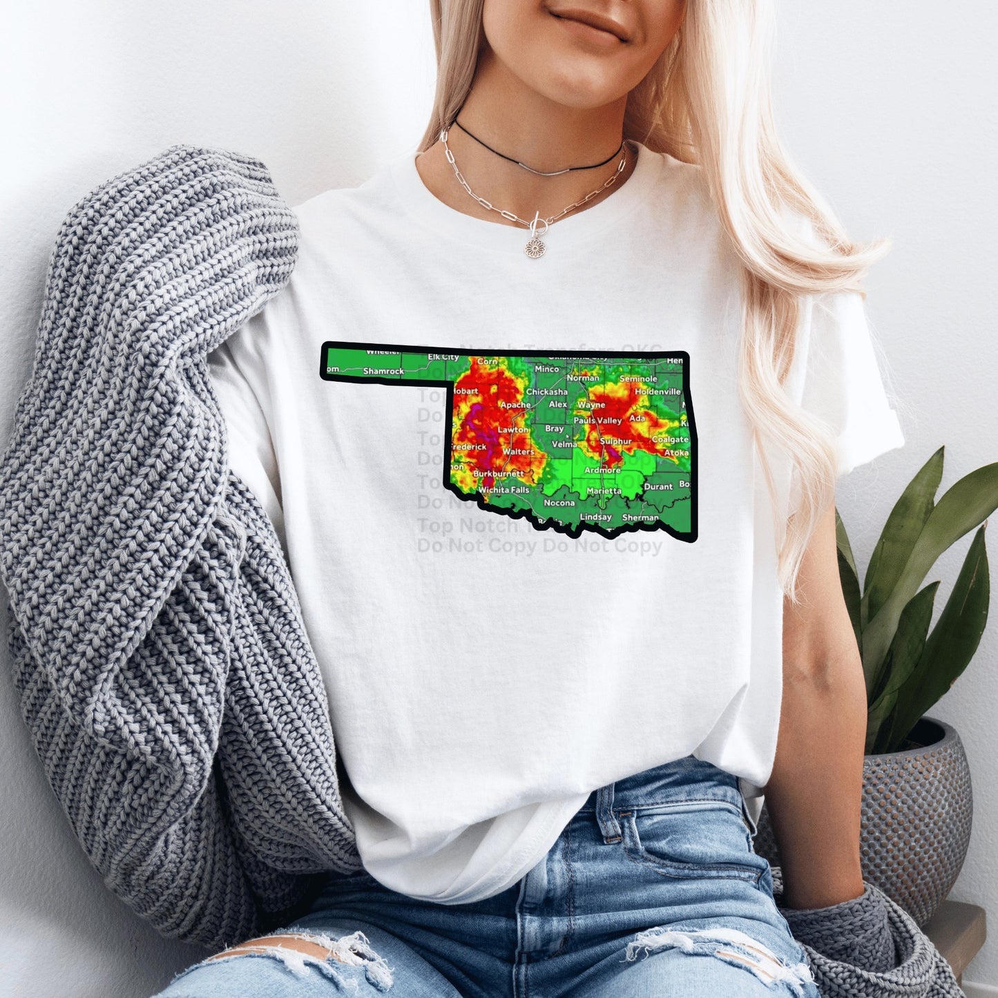 Oklahoma Map Weather Radar DTF Transfer