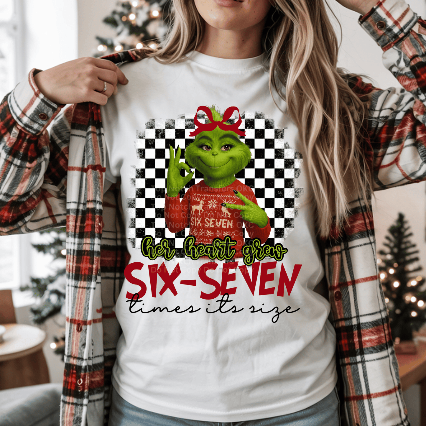 Her Heart Grew Six Seven Times 6 7 Christmas DTF Transfer