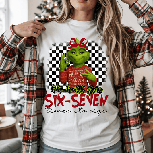 Her Heart Grew Six Seven Times 6 7 Christmas DTF Transfer