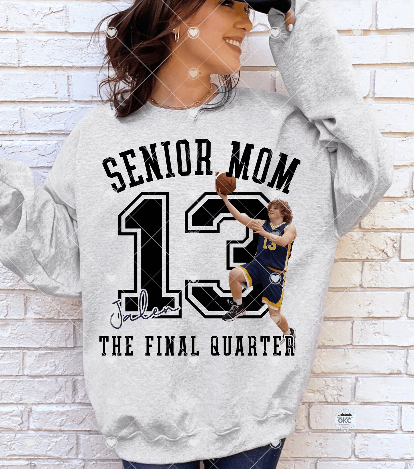 Custom Senior Mom Sports & Grad DTF Transfer (*Please leave all custom info in checkout notes & email picture with order number once order is placed)
