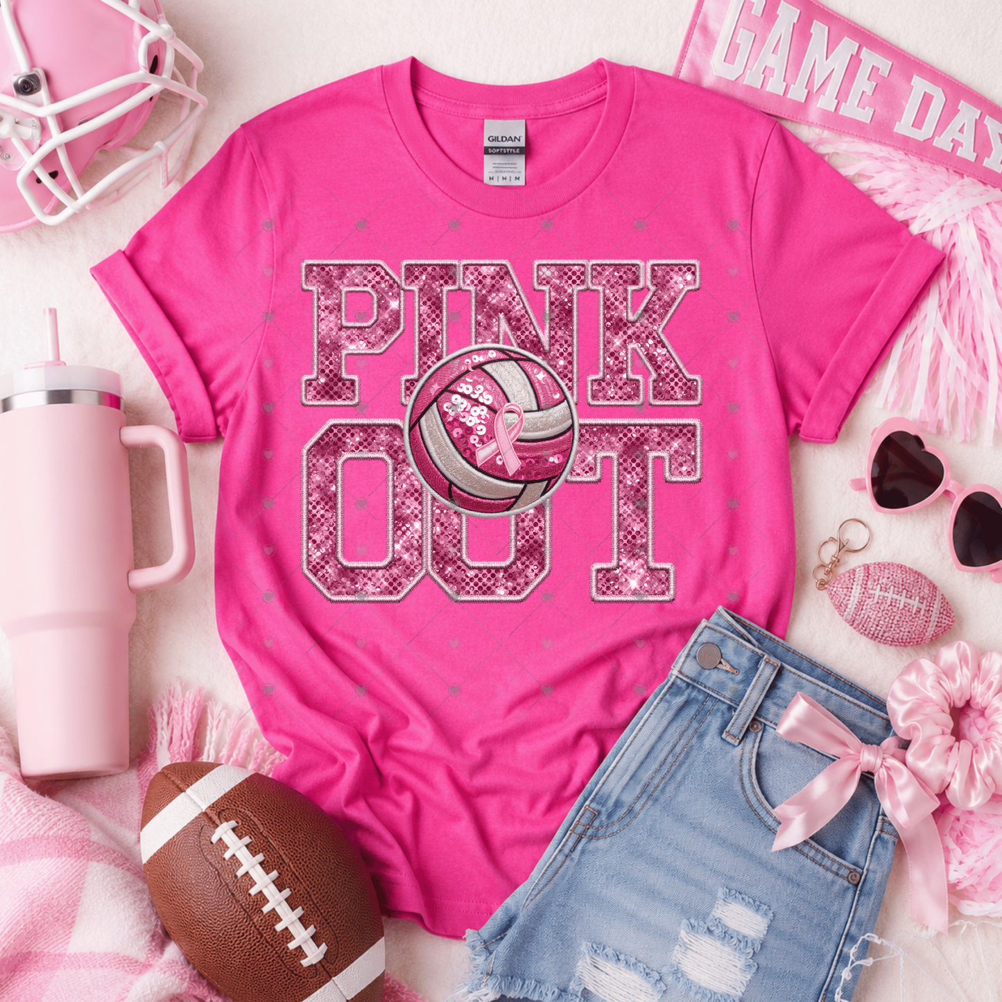 Pink Out Volleyball DTF Transfer