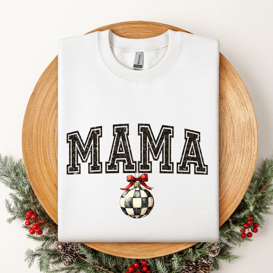 Mama (Distressed) with Checkered Ornament DTF Transfer