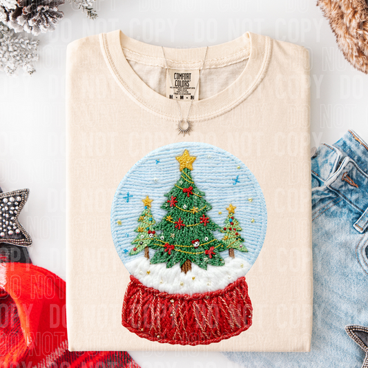 Yarn Christmas Snow globe DTF Transfer