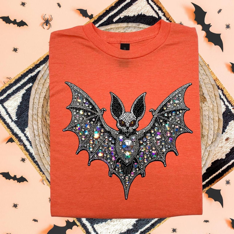 Bat Faux Rhinestone DTF Transfer