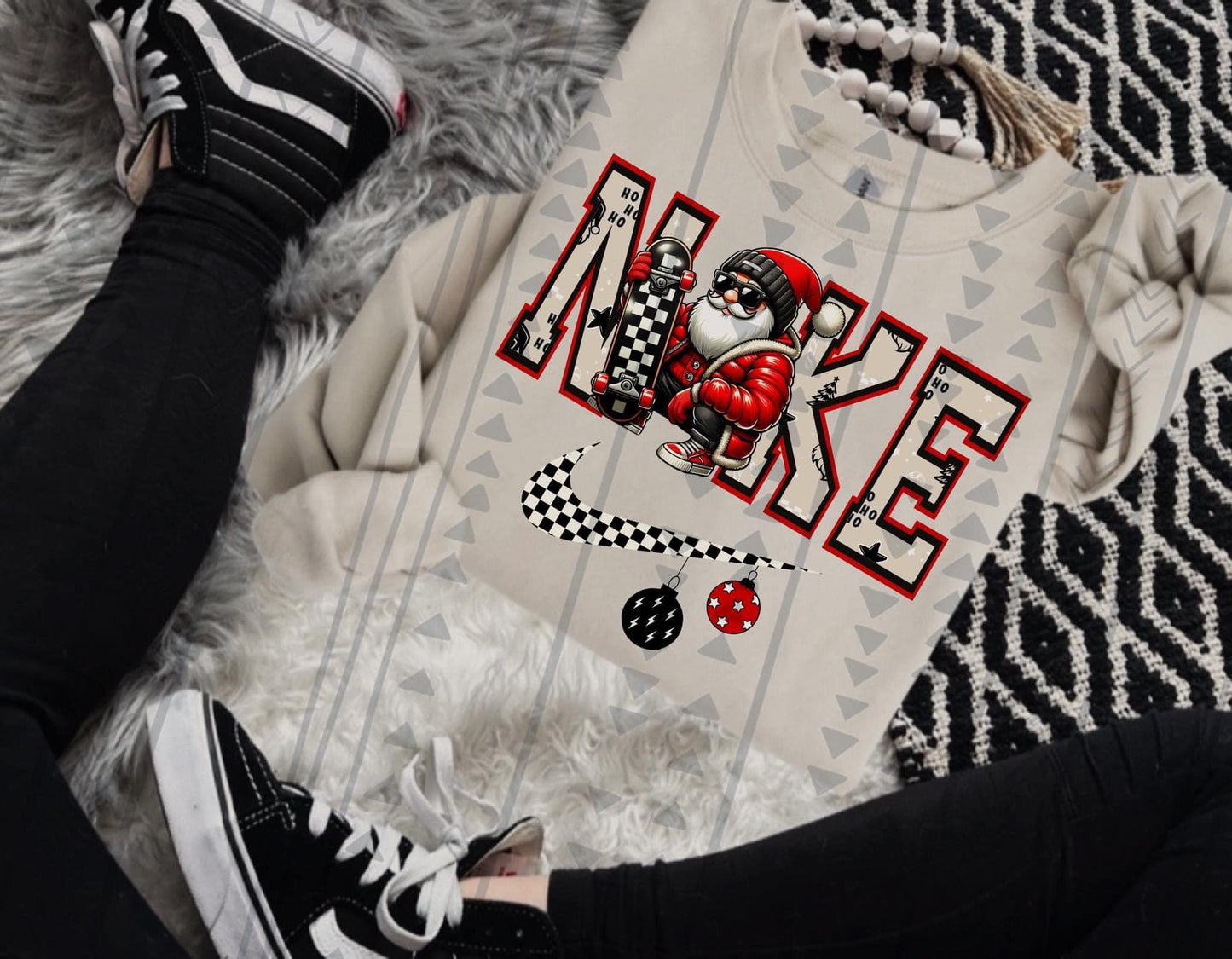 Red Santa Swoosh DTF Transfer