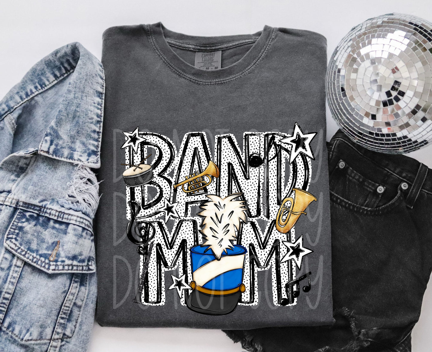 Band Mom Dots Blue DTF Transfer