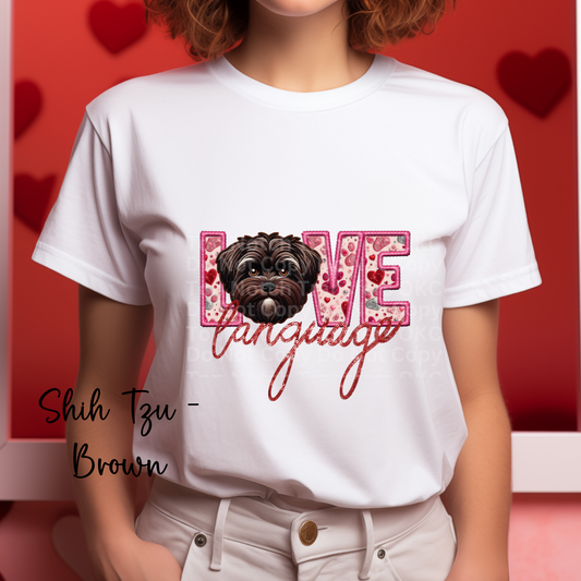 Love Language - Shih Tzu Brown DTF Transfer