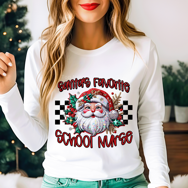 Santa's Favorite - School Nurse DTF Transfer
