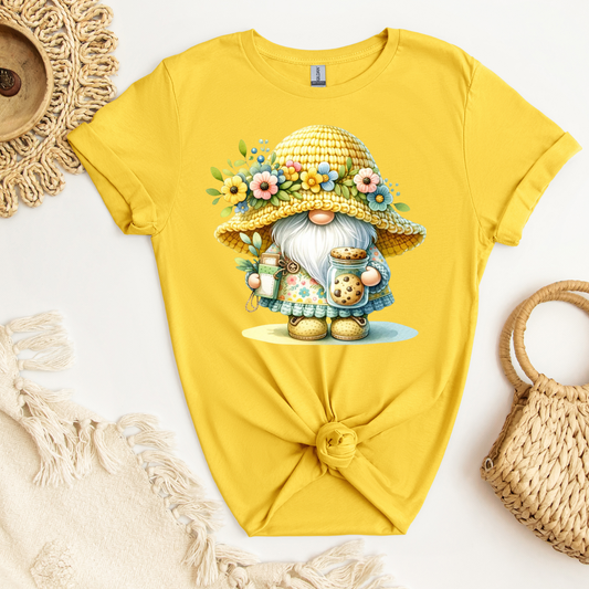 Garden Gnome Holding Jar of Cookies DTF Transfer