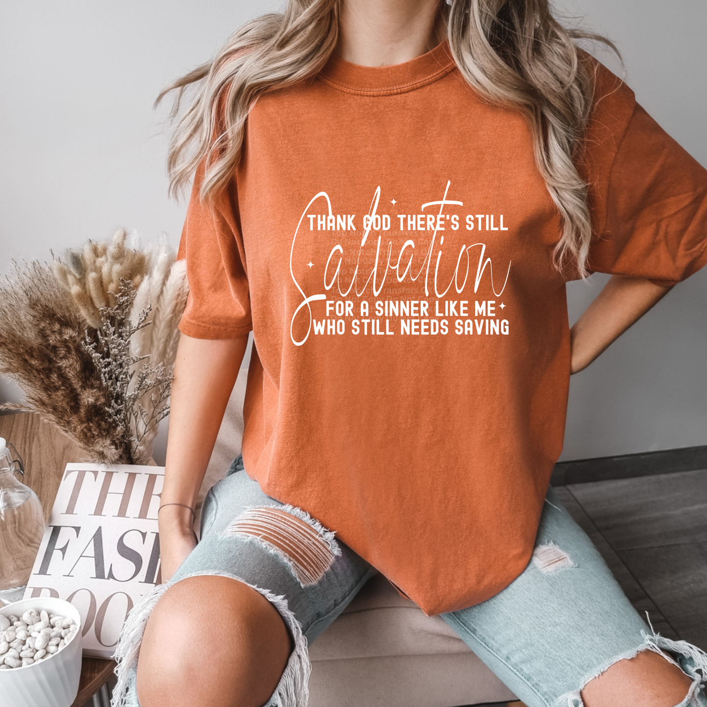 Thank God Theres Still Salvation (White) DTF Transfer