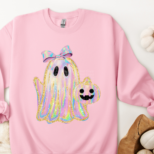 Shimmering Ghost & Jack O Lantern DTF Transfer