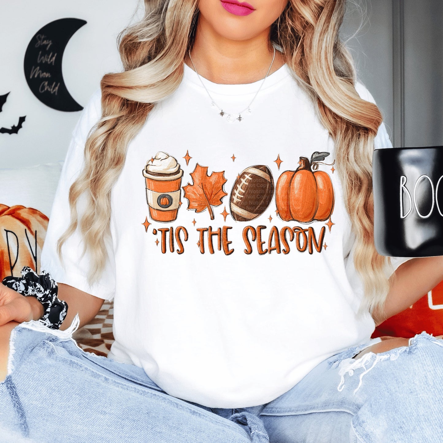 Tis The Season PSL, Leaf, Football & Pumpkin DTF Transfer