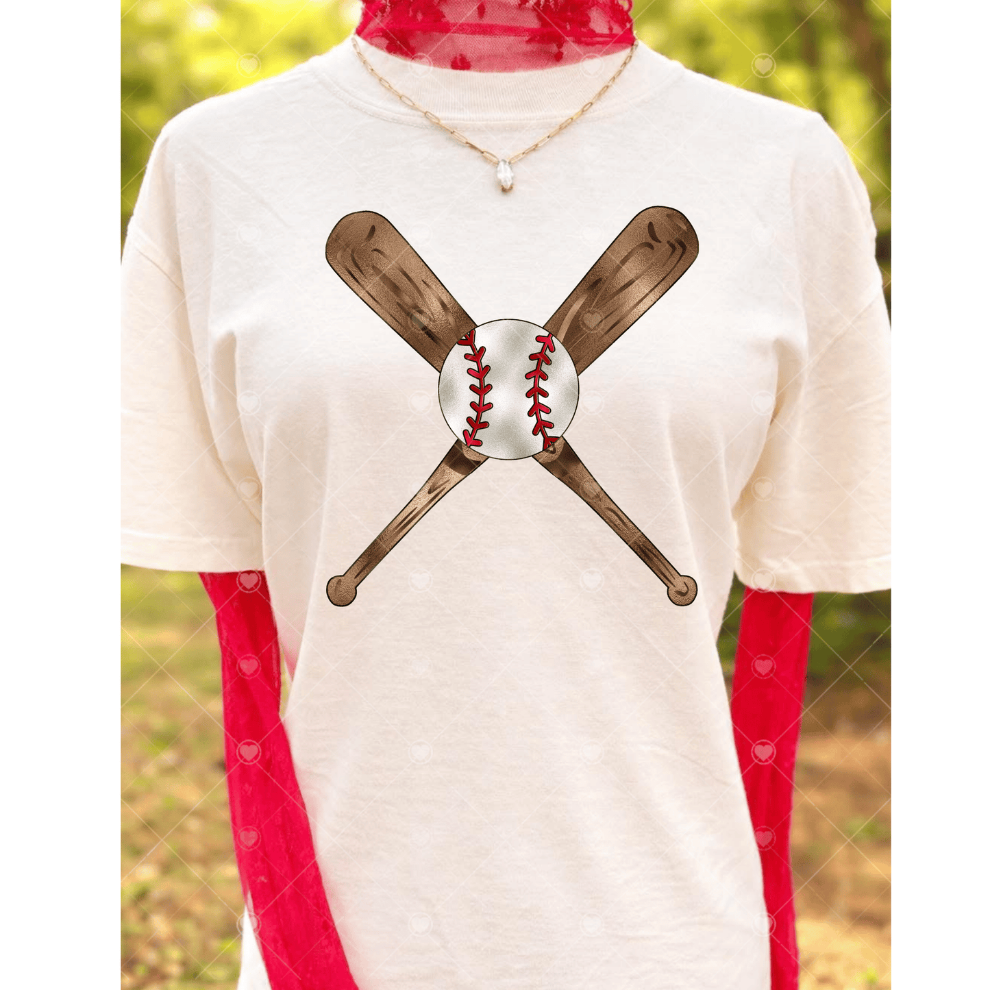 Faux Metallic Baseball & Bats DTF Transfer