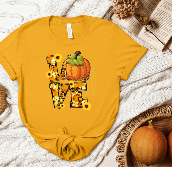 Love Pumpkin & Sunflowers DTF Transfer