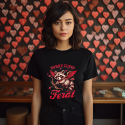 Sorry Cupid I've Been Feral Raccoon (Red) DTF Transfer