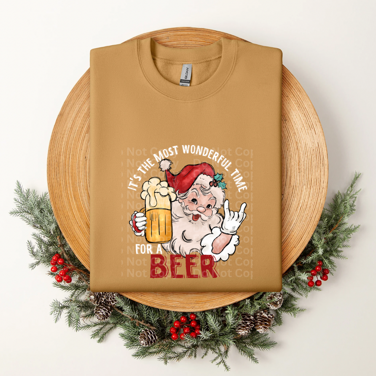 Most wonderful time for a beer white text DTF Transfer